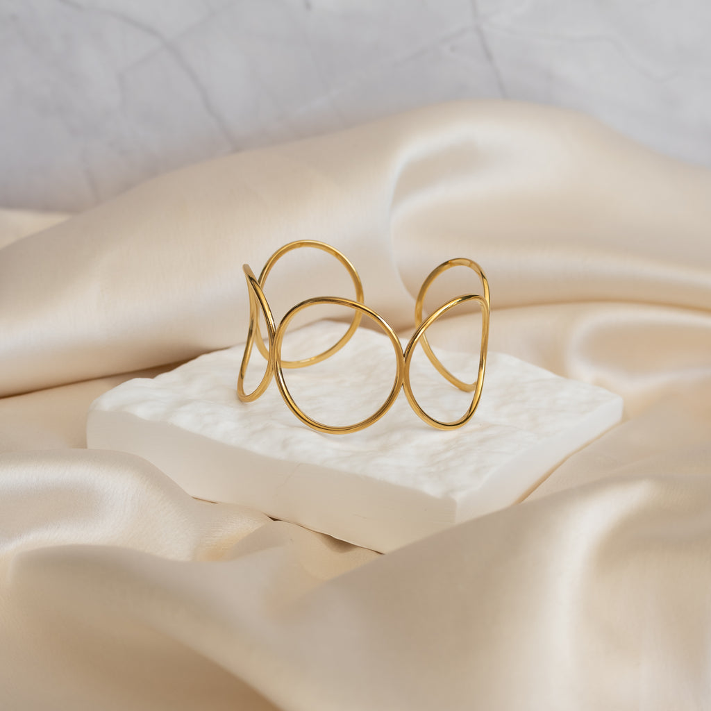 Gold Circle cuff bangle