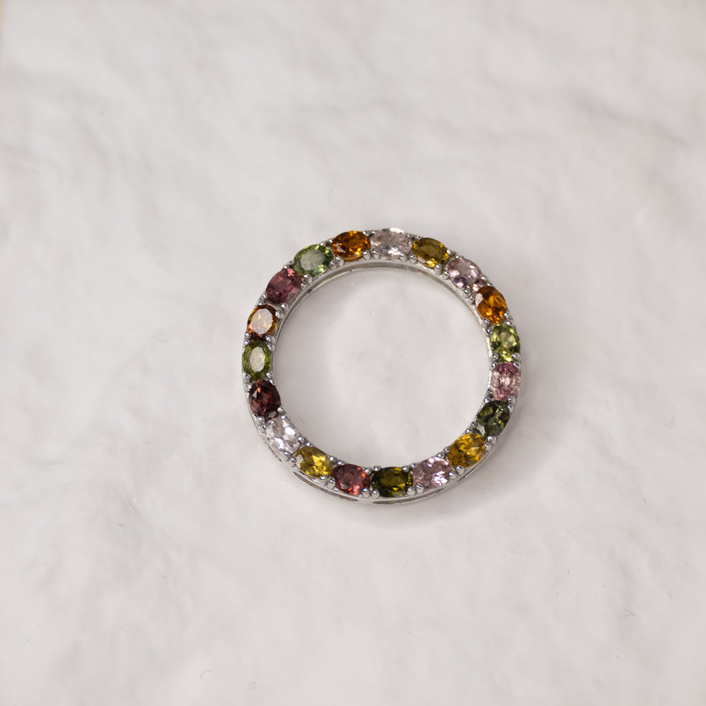 Statement Tourmaline 30 mm Full circle slider Necklace