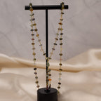Gold necklace with Tourmaline Semi Precious stone nuggets in chain - Terciany 