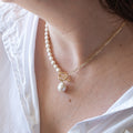 Gold Anne Paperclip and Pearl Necklace - Terciany 