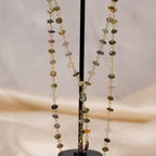 Gold necklace with Tourmaline Semi Precious stone nuggets in chain - Terciany 