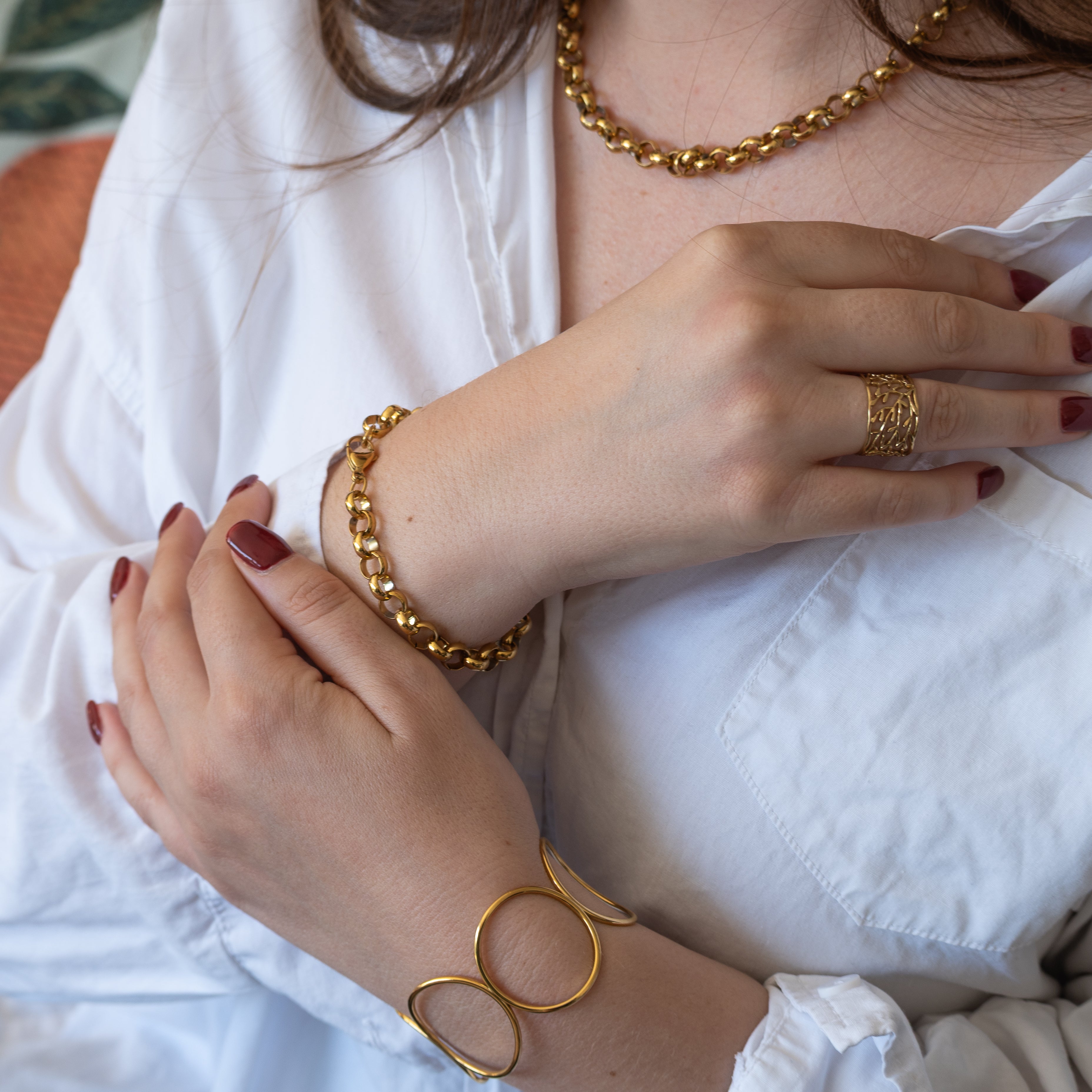 Gold Boucher Bracelet & Necklace Set