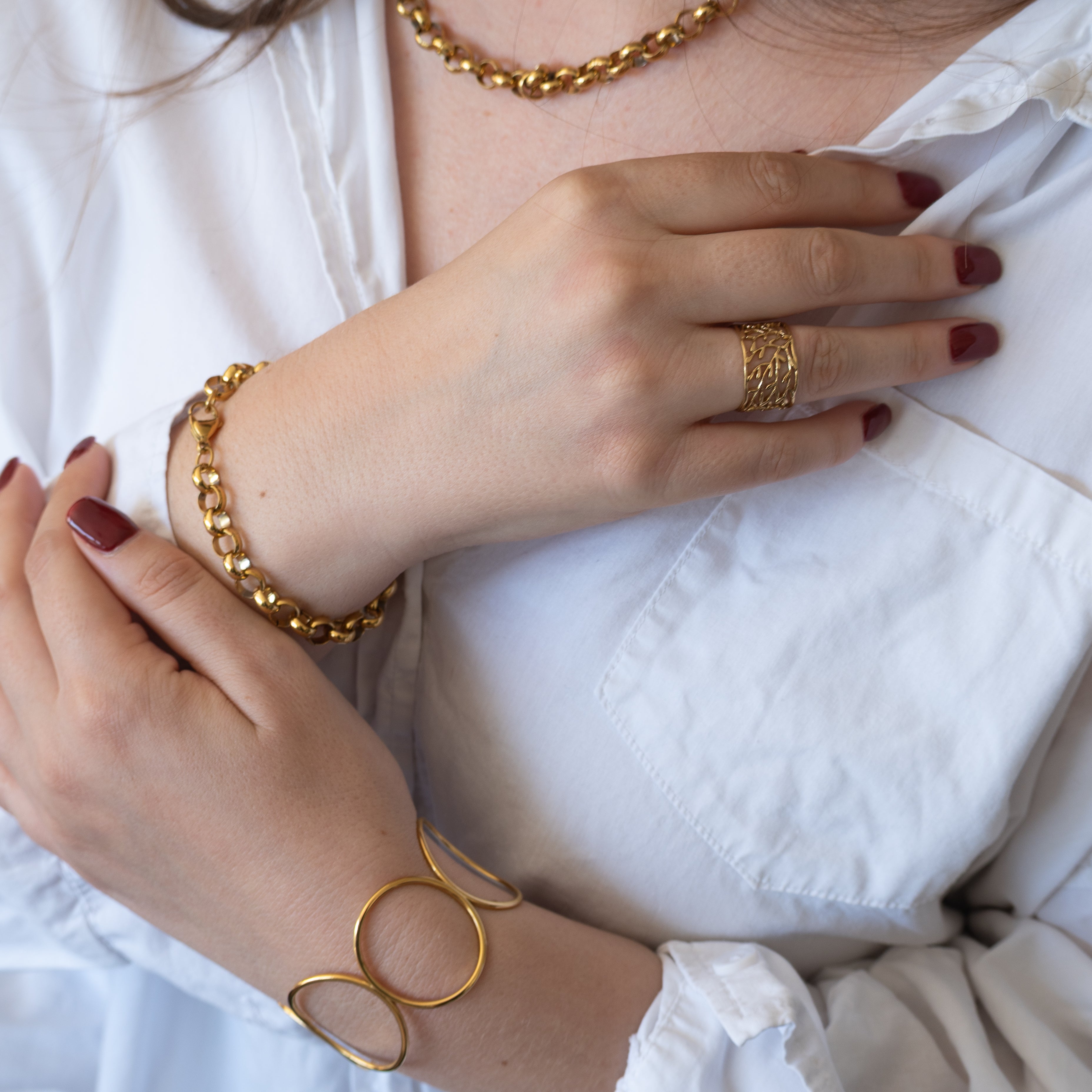 Gold Filigree Bangle & Ring Set