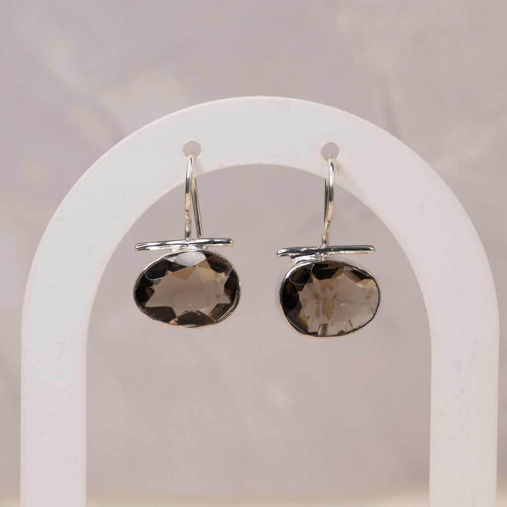 Oval Cody semi precious stone drop earrings - Terciany 