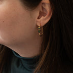 Green Tourmaline Gold paperclip earrings - Terciany 