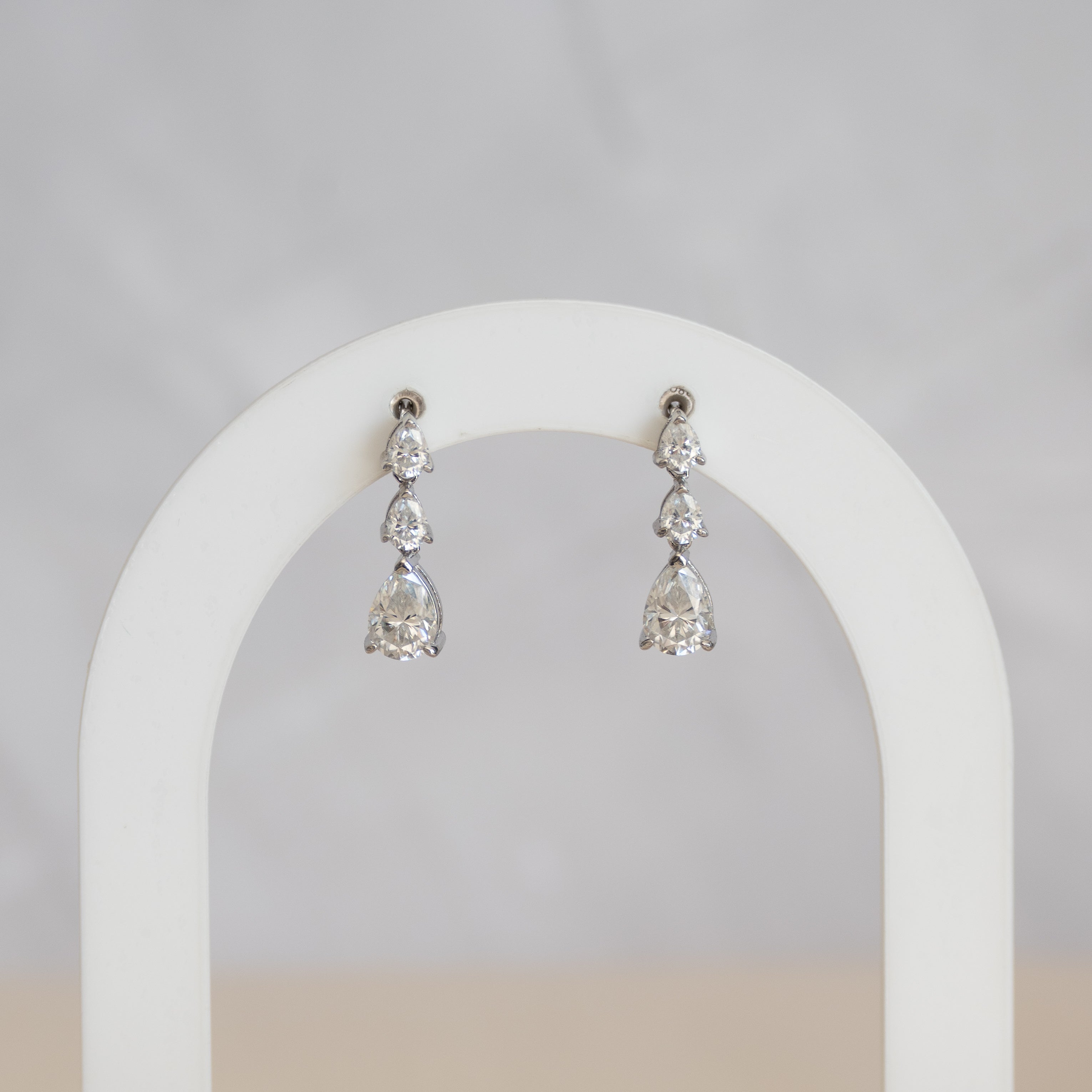 Three drop Moissanite stone earrings