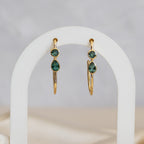Green Tourmaline Gold paperclip earrings - Terciany 