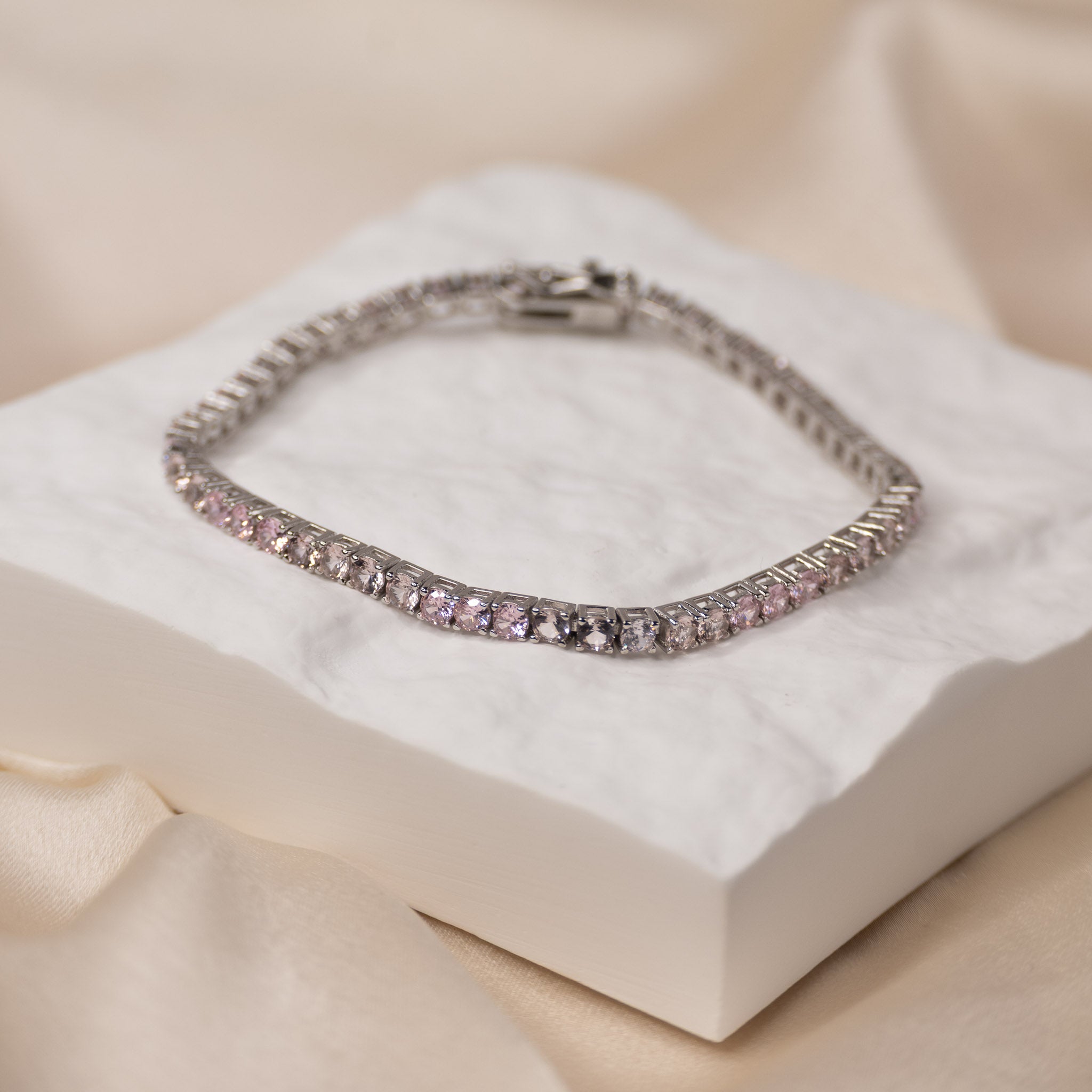 Soft pink Tennis bracelet