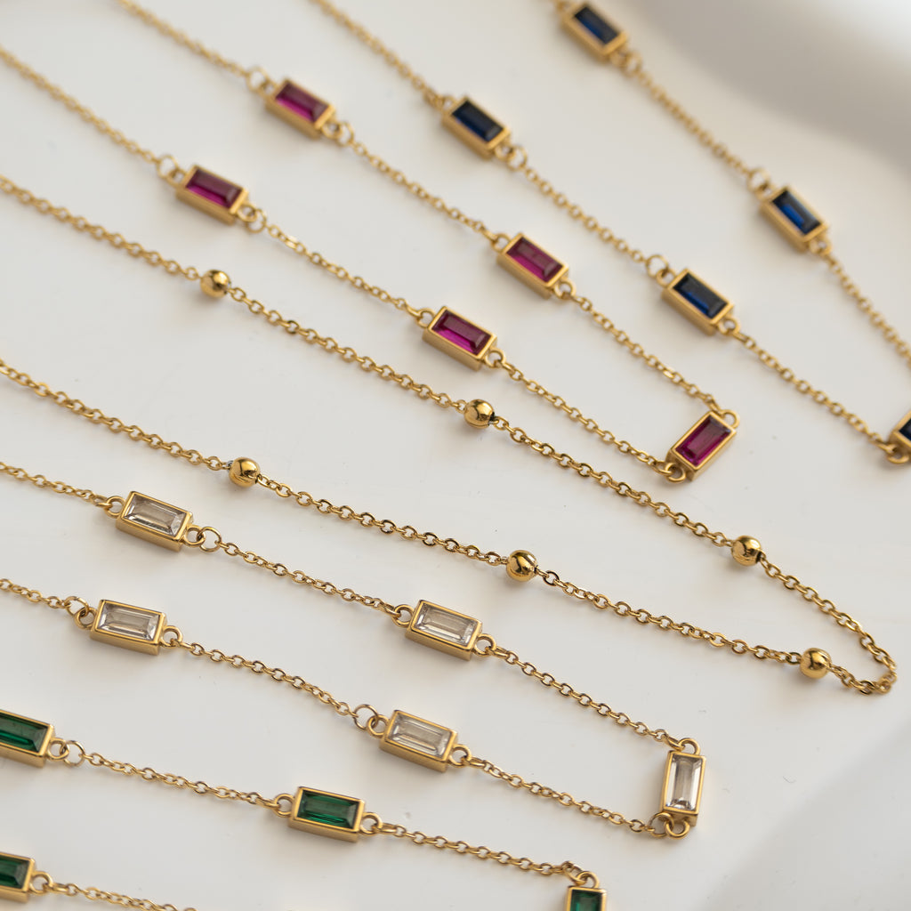 Gold and Blue Megs necklace