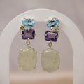 Statement semi precious stone drop earrings - Terciany 