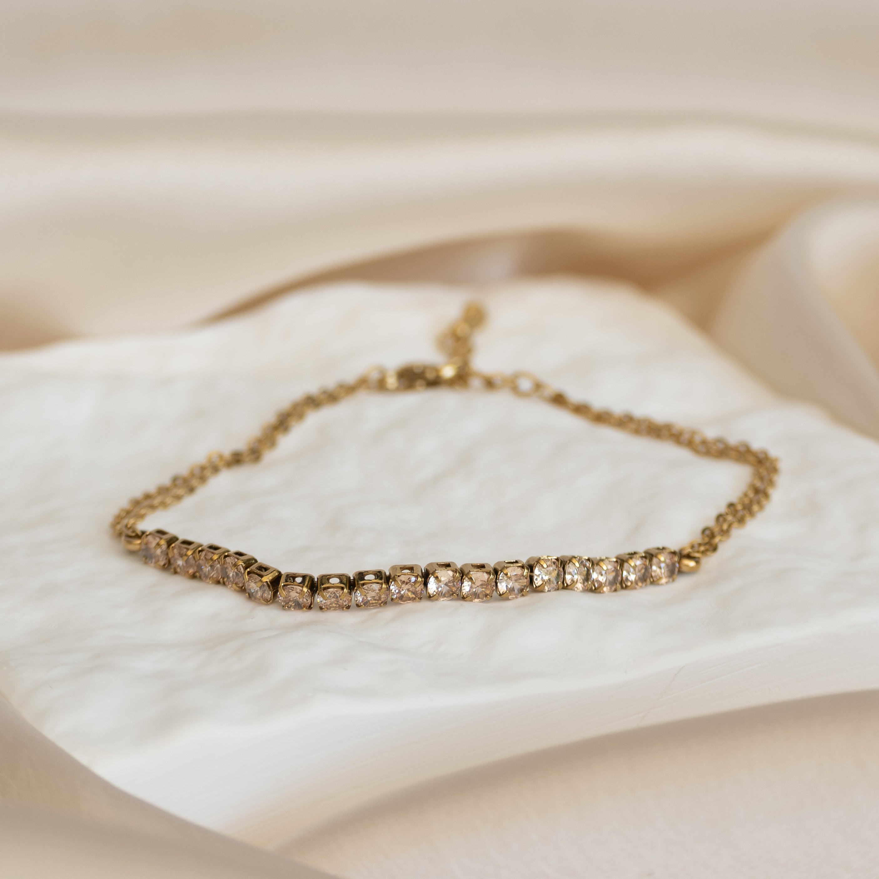 Gold and clear half Tennis bracelet