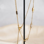 Gold Megs Necklace with Clear Stones - Terciany 