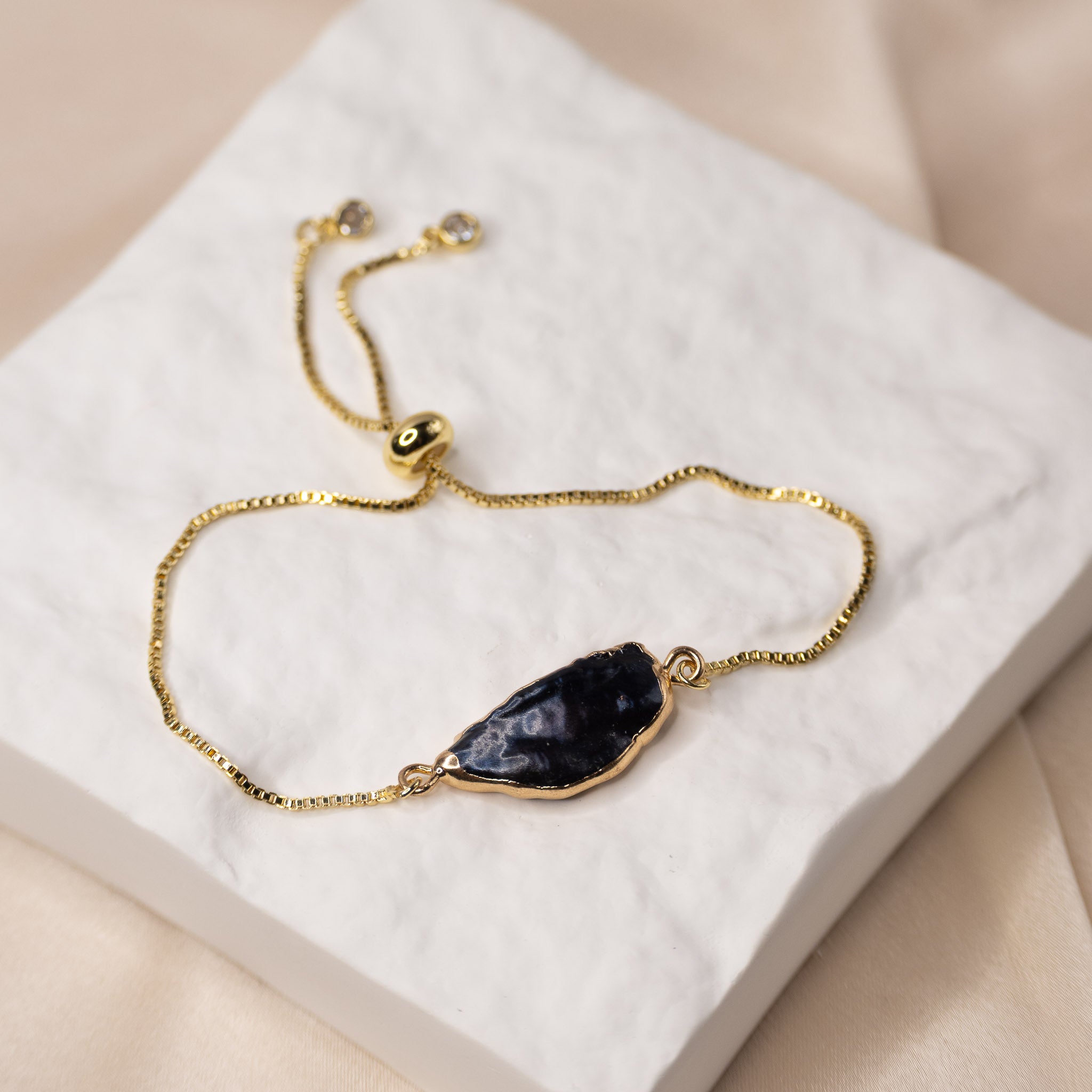 Gold Adjustable Freshwater pearl bracelet
