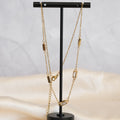 Gold Megs Necklace with Clear Stones - Terciany 
