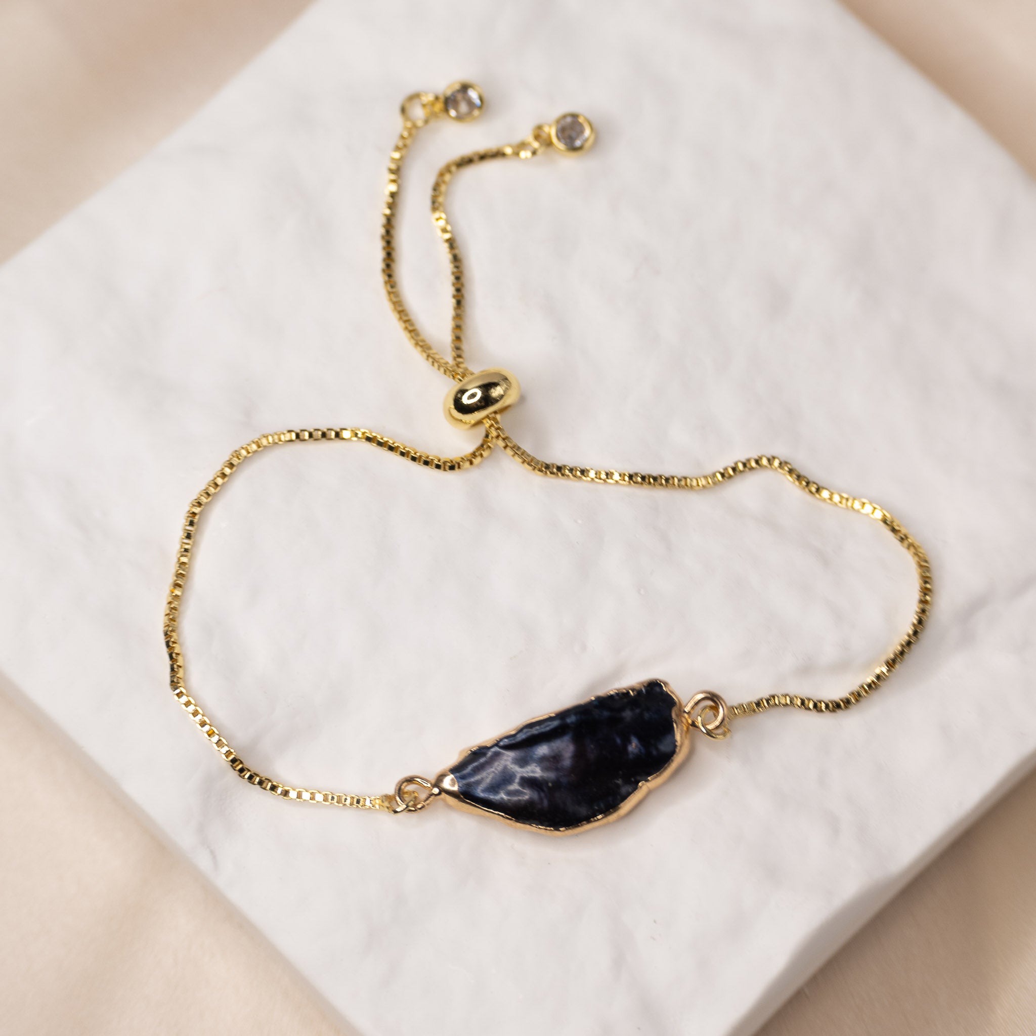 Gold Adjustable Freshwater pearl bracelet