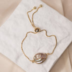 Gold Adjustable Freshwater pearl bracelet - Terciany 