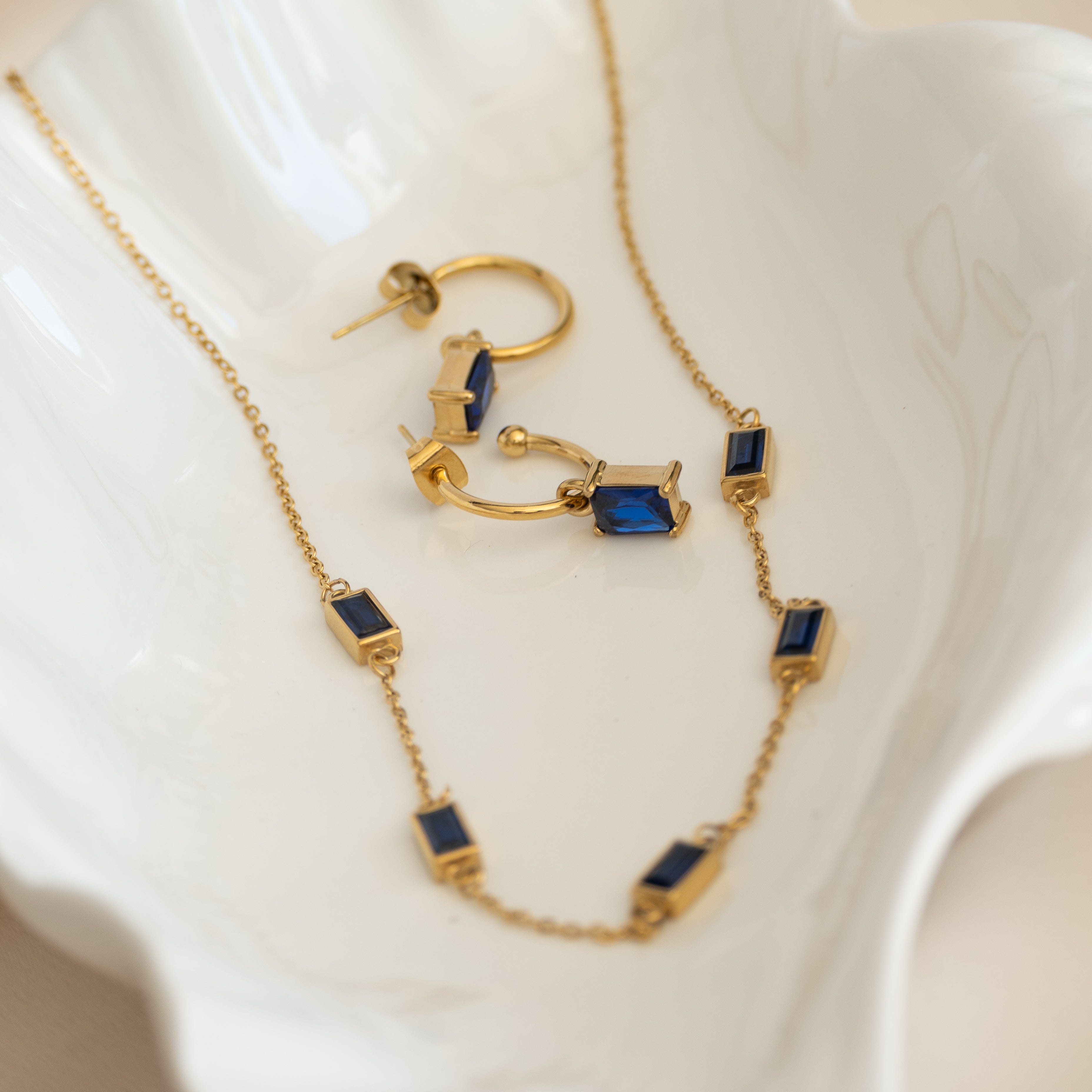 Gold and Blue Megs necklace