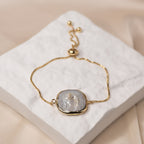 Gold Square Freshwater pearl bracelet - Terciany 