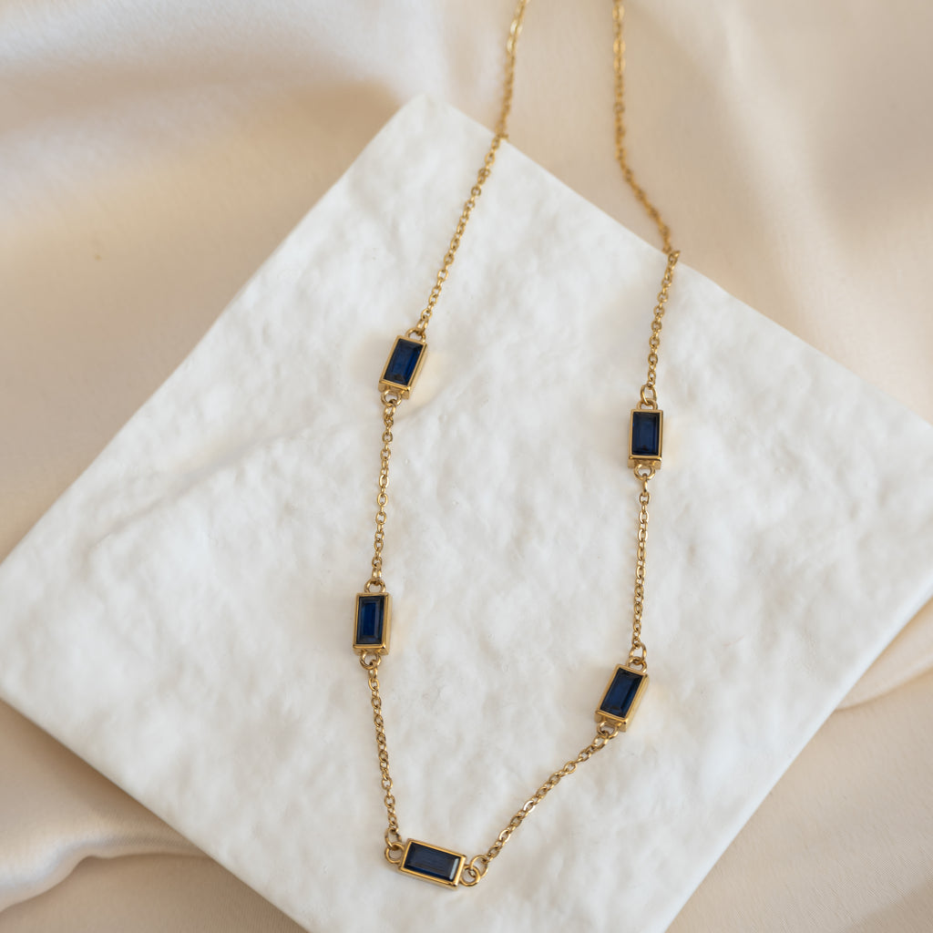 Gold and Blue Megs necklace