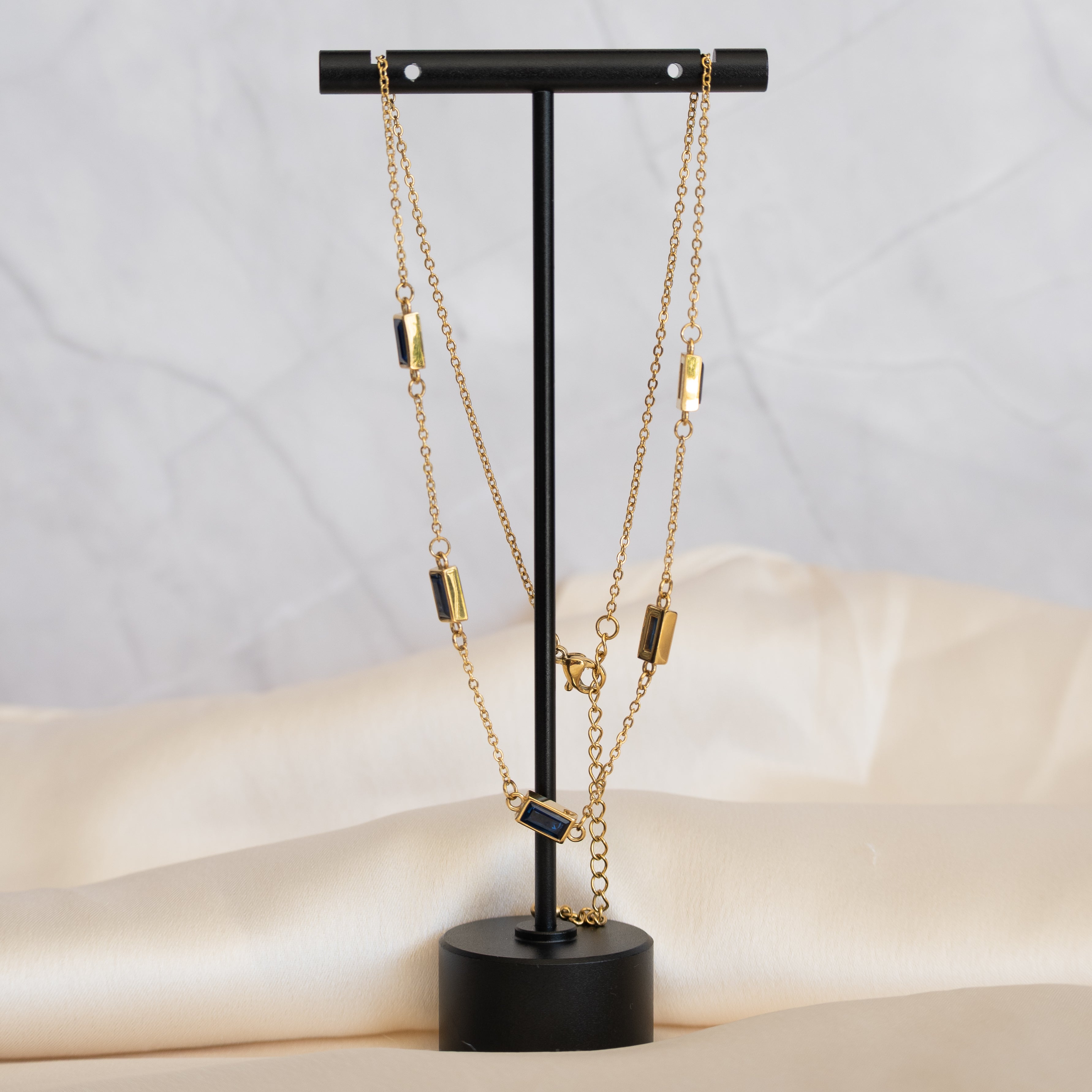 Gold and Blue Megs necklace