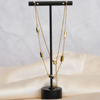 Gold & Blue Jewellery Set | 18k Gold-Plated Stainless Steel Necklace & Earrings - Terciany 