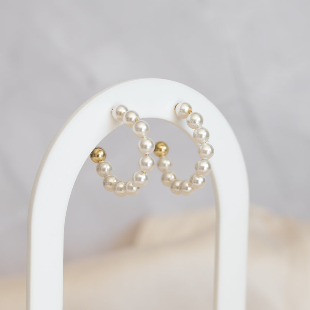 20 mm Pearl Hoops Earring