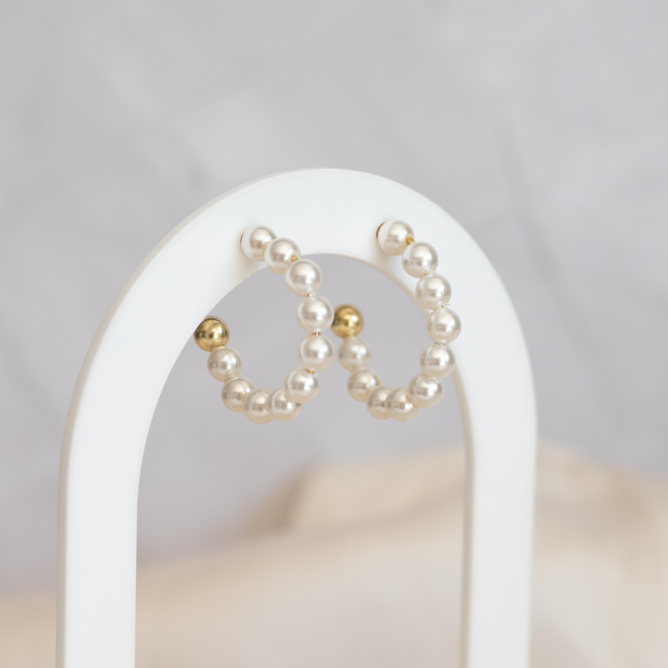 20 mm Pearl Hoops Earring