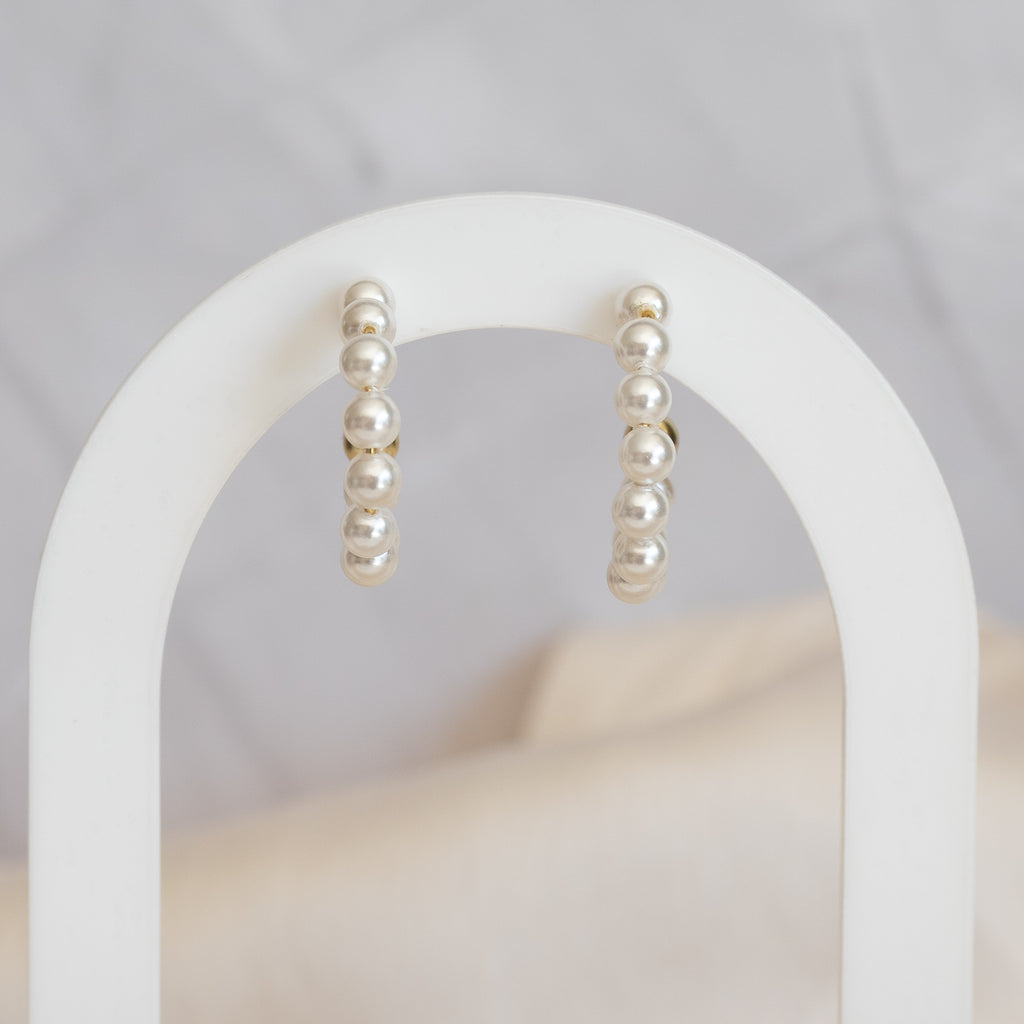 20 mm Pearl Hoops Earring