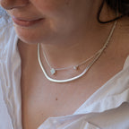 White Van Cleef mother of pearl and freshwater pearl drop necklace - Terciany 