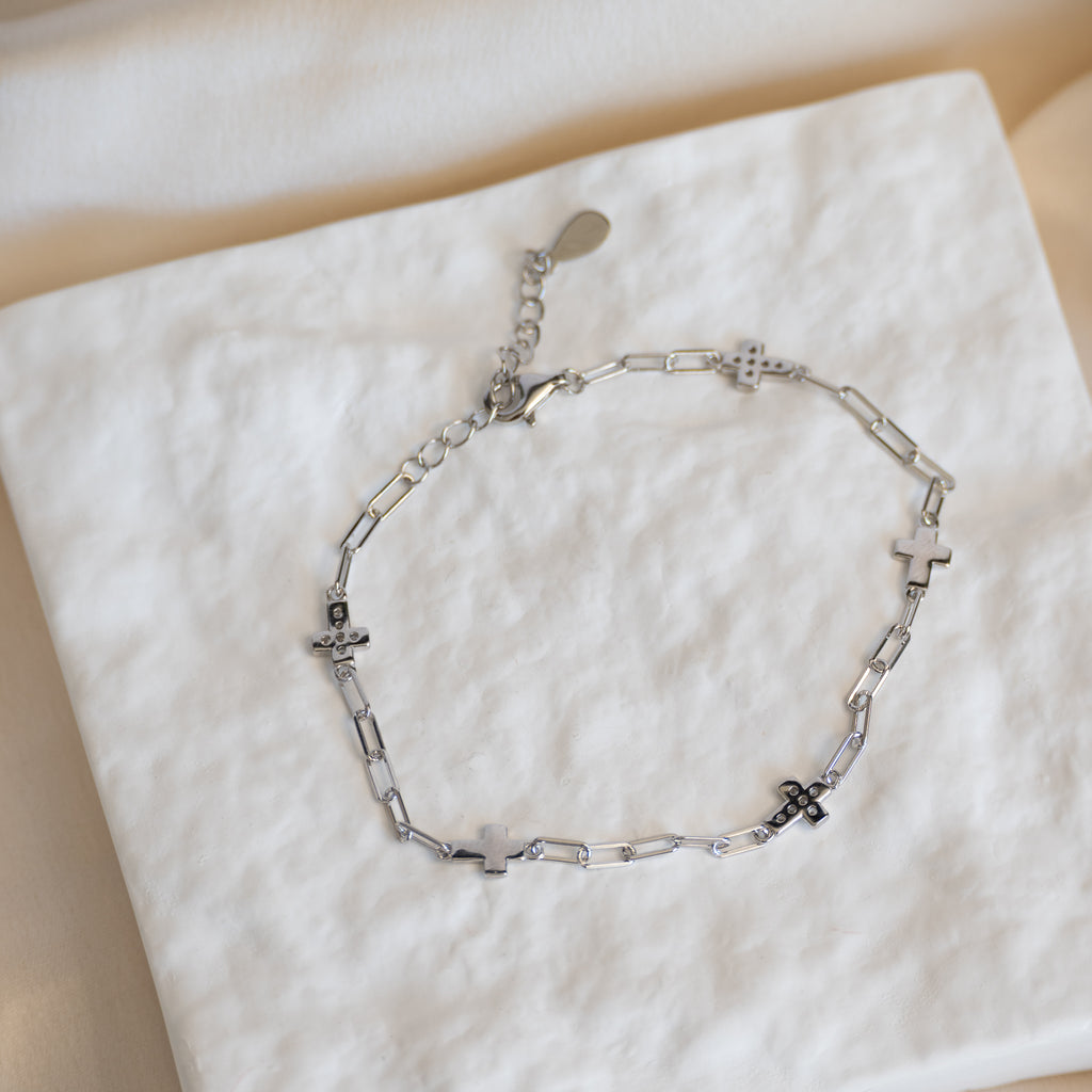 Cross Paperclip Bracelet