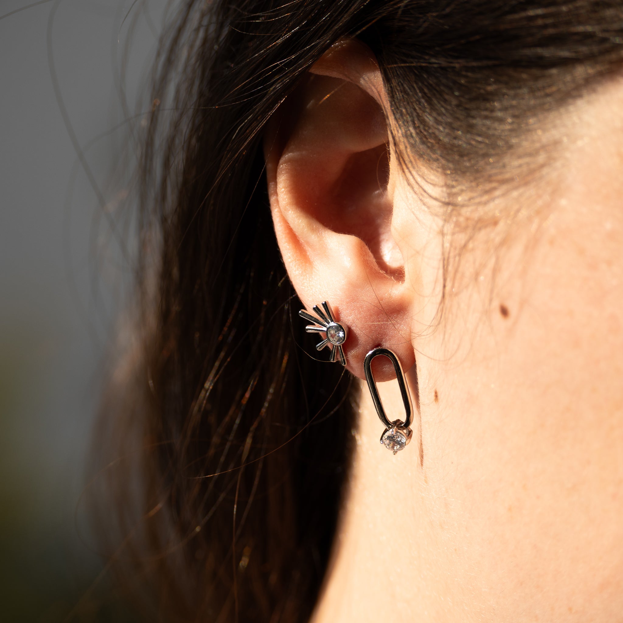 Silver Starburst Stud earrings - Terciany 