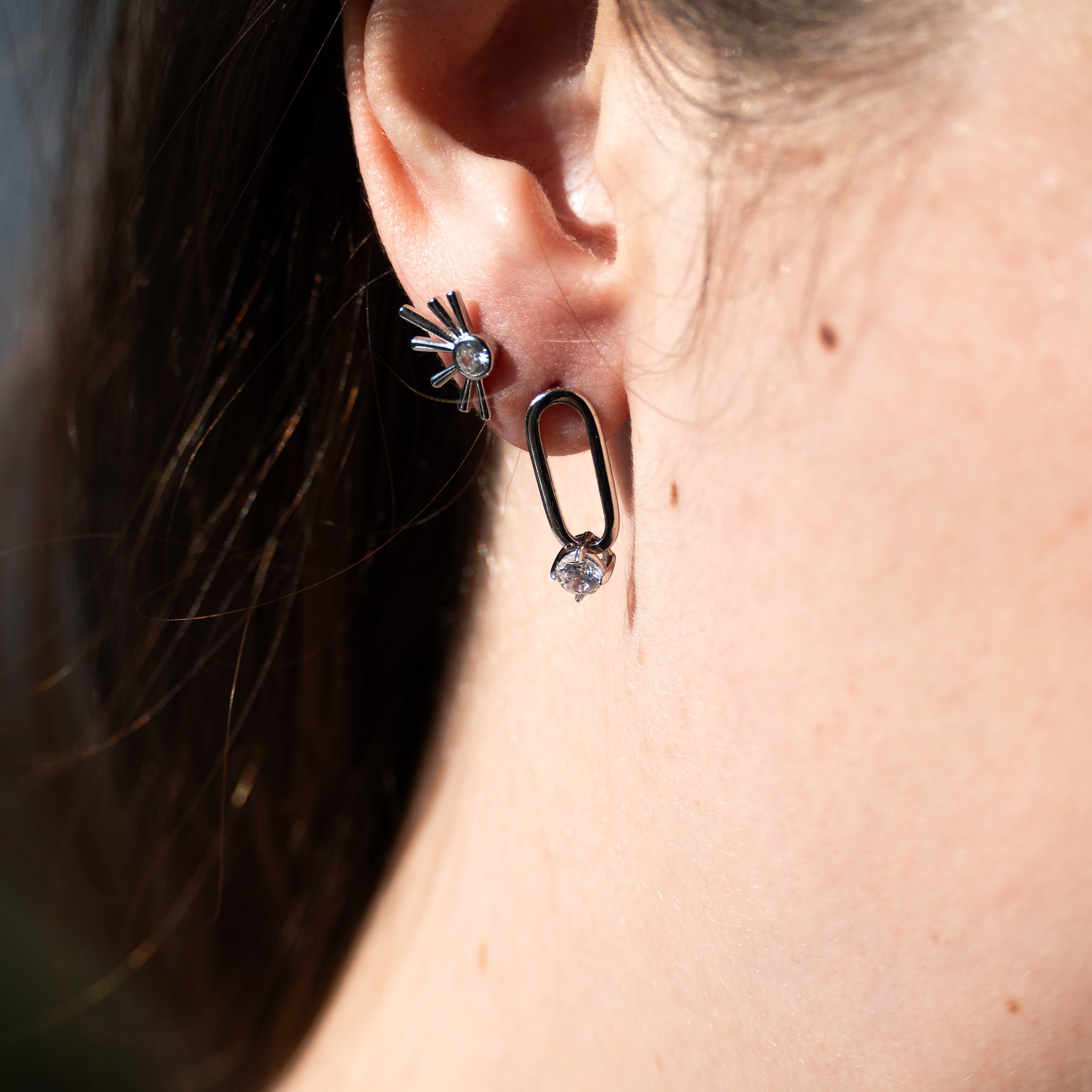 Silver Starburst Stud earrings - Terciany 