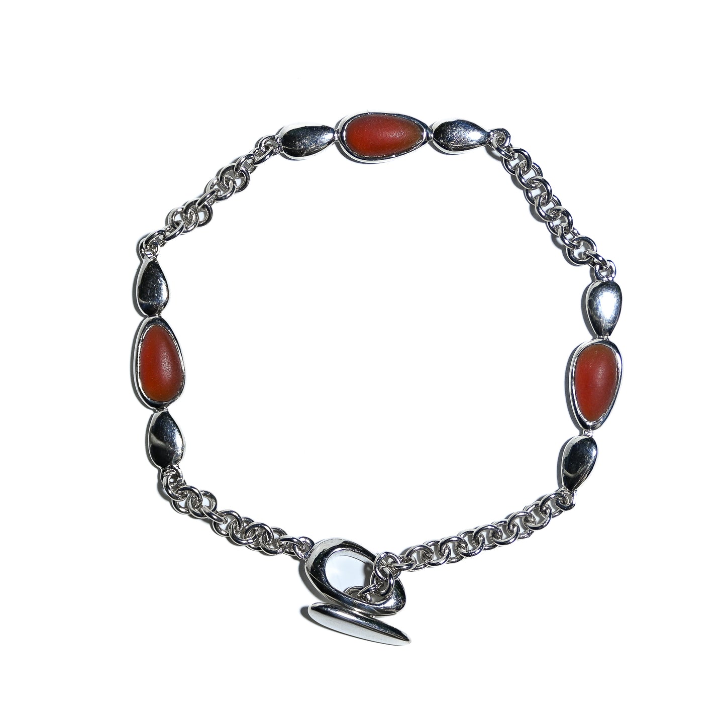 Sterling silver bracelet wiAgate Gemstone inlays