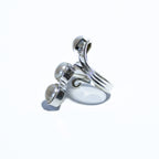 Sterling Silver Ring With Three Freshwater Pearls