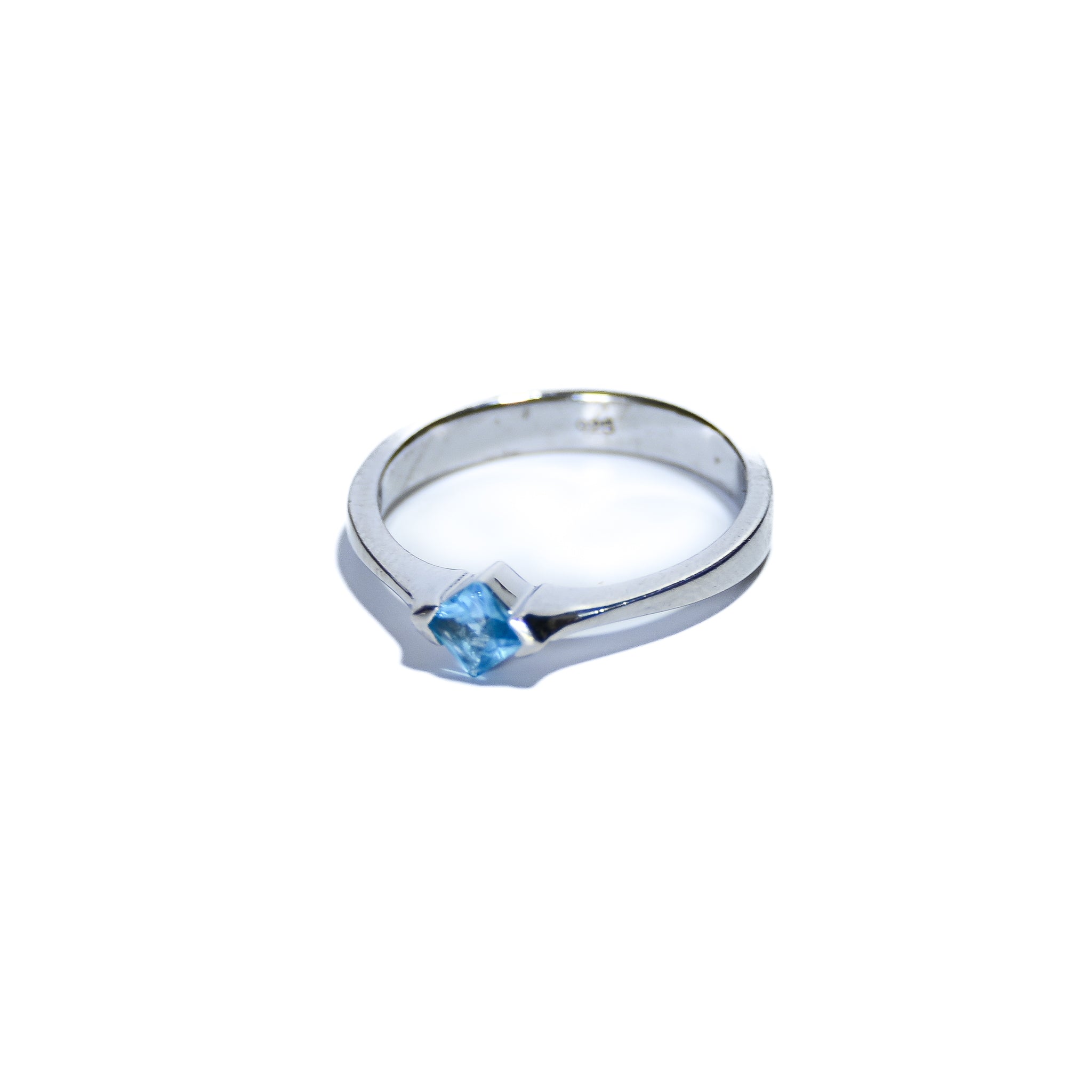 Blue Cubic Zirconia Sterling Silver Ring