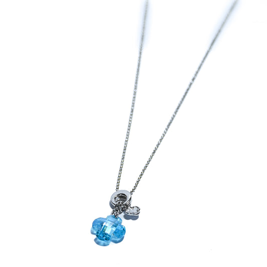 Sterling silver necklace with blue pendant
