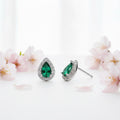 Green Cubic Zirconia Stud Earrings