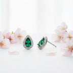 Green Cubic Zirconia Stud Earrings