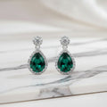 Green Teardrop Diana Drop Earrings