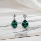 Green Teardrop Diana Drop Earrings
