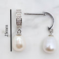 Sterling Silver Drop Earrings With Beautiful Freshwater Pearl And Cubic Zirconia Detail - Terciany 