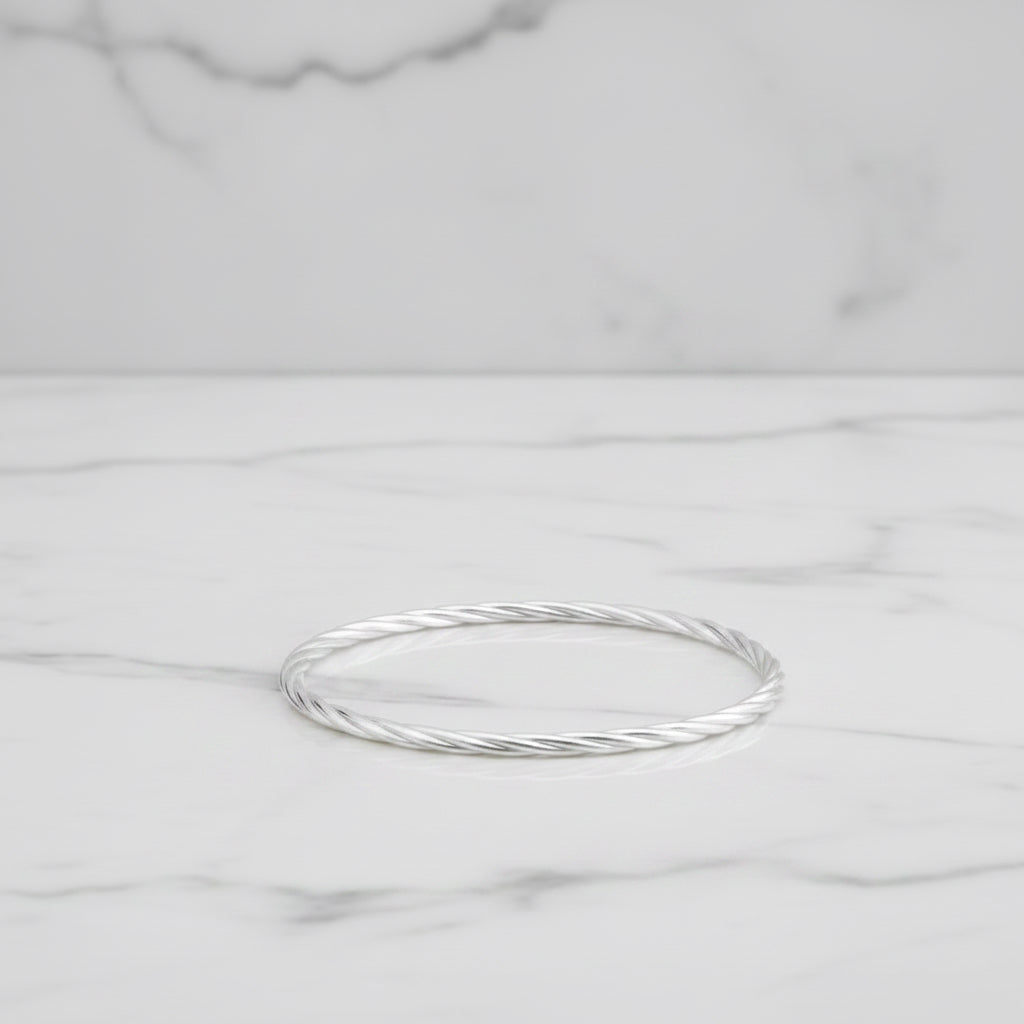 Sterling Silver Rope Bangle - Terciany 
