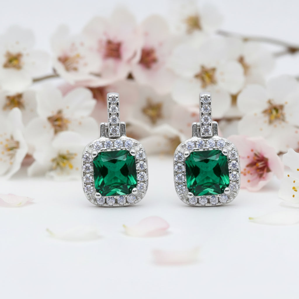 Green Cubic Zirconia Studs