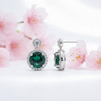 Round Green Cubic Zirconia Studs