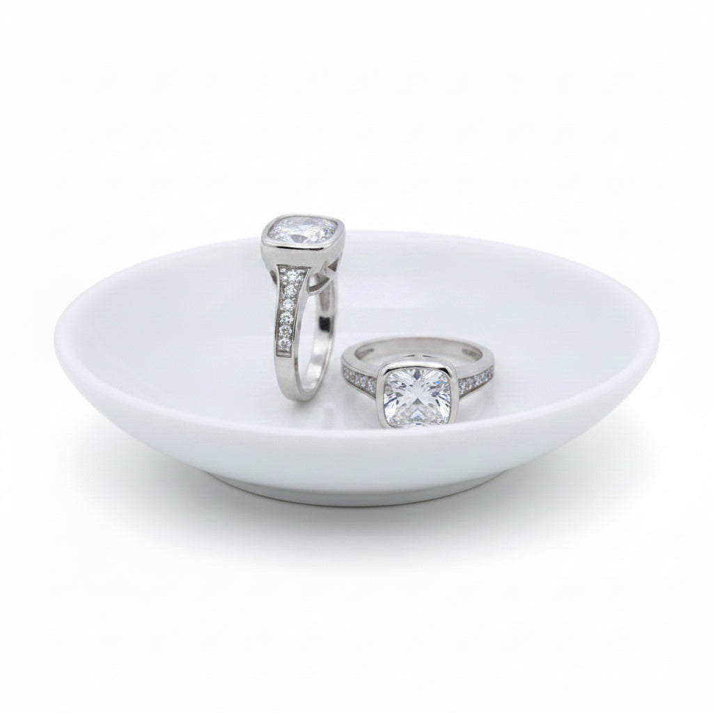 Square Cubic Zirconia In Tube Setting Ring