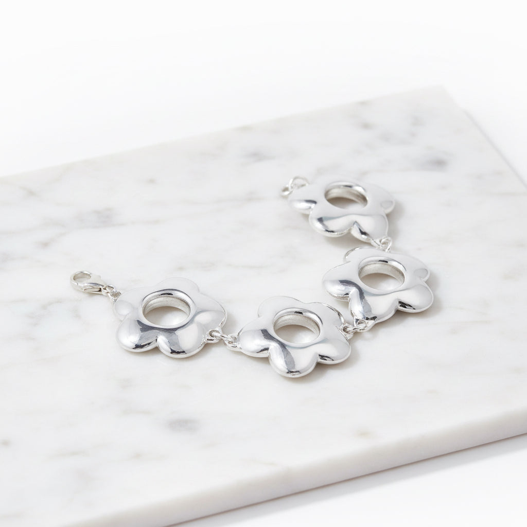 Bulky Flower Statement Bracelet 21 cm - Terciany 
