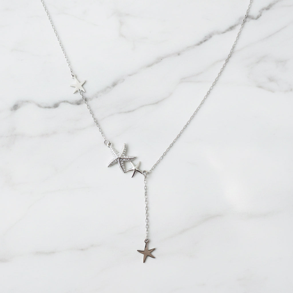 Sterling Silver Necklace With Starfish Detail - Terciany 