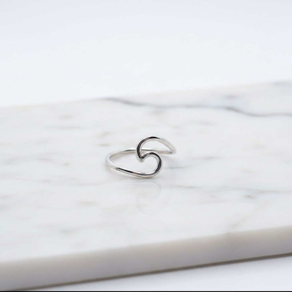 Sterling Silver Single Wave Ring