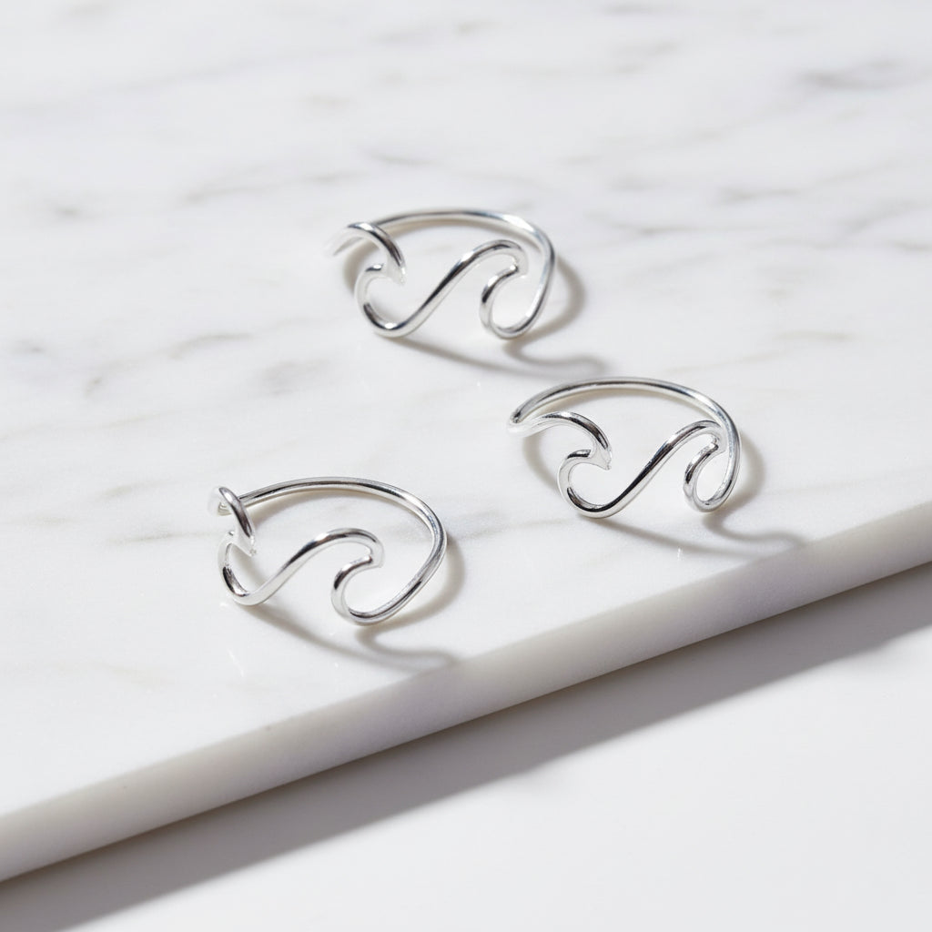 Sterling Silver Double Wave Ring