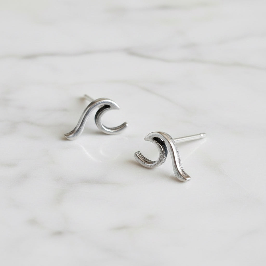 Sea Wave Stud Earrings